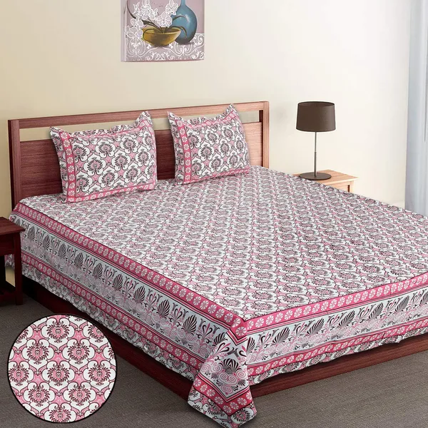 Pink_Cotton_Imperial_Flourish_Double_Bedsheet_With_Pillow_Cover_120X120_Cm